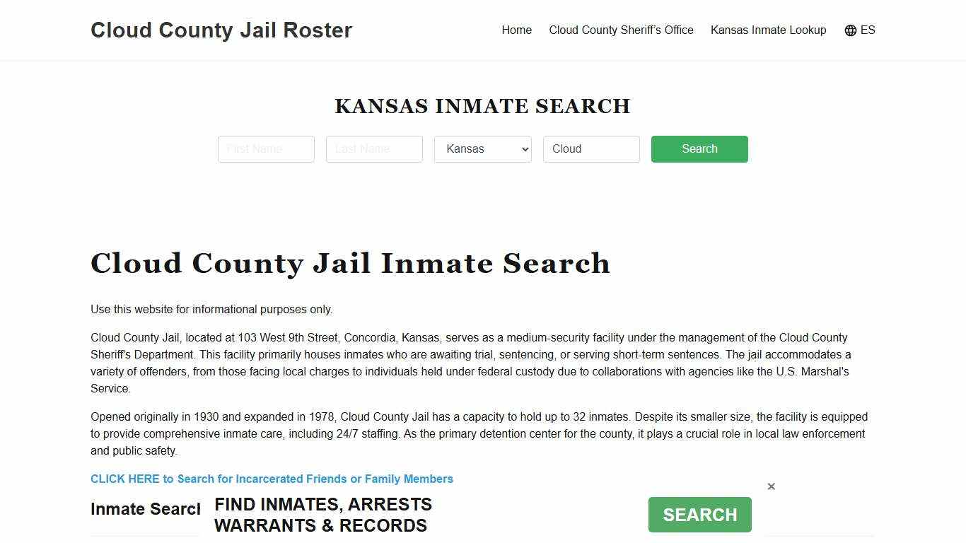 Cloud County Jail Roster Lookup, KS, Inmate Search